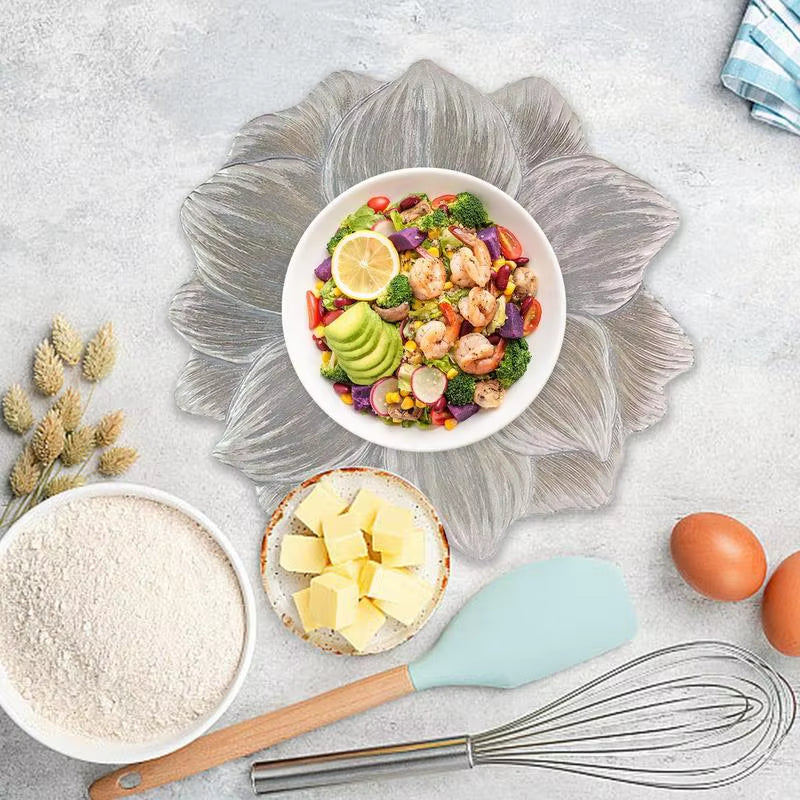 Lotus Shape Heat Resistant Washable Placemat Waterproof Oil-Proof Tableware Place Mat Kitchen Dinning Table Decorative Placemats