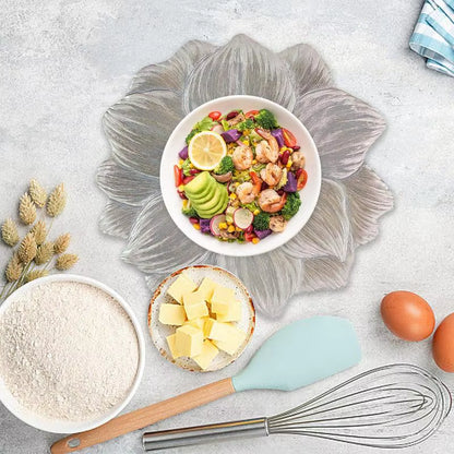 Lotus Shape Heat Resistant Washable Placemat Waterproof Oil-Proof Tableware Place Mat Kitchen Dinning Table Decorative Placemats