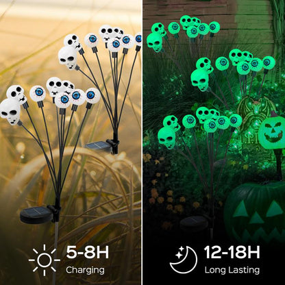 Halloween Decor 2025 Display Spooky Eyeball Solar Garden Lights, LED Firefly Pathway Stakes for Halloween Scary Outdoor Waterproof Solar Green Firefly Lights for Garden Yard Patio Pathway Lawn Halloween Party Items Decorations Ornaments Gift Fairy