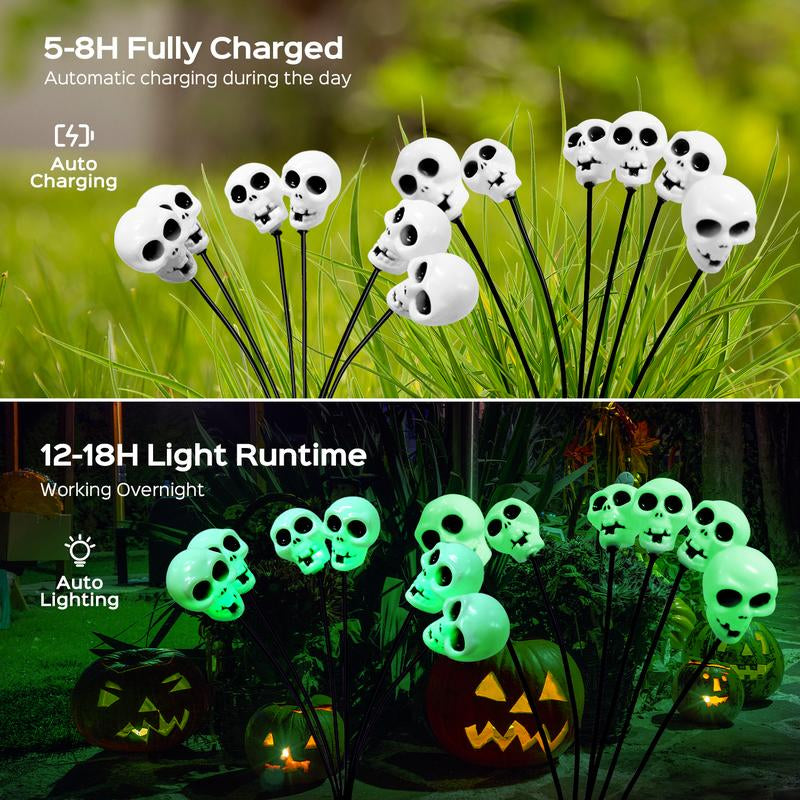 Halloween Decor 2025 Display Spooky Eyeball Solar Garden Lights, LED Firefly Pathway Stakes for Halloween Scary Outdoor Waterproof Solar Green Firefly Lights for Garden Yard Patio Pathway Lawn Halloween Party Items Decorations Ornaments Gift Fairy