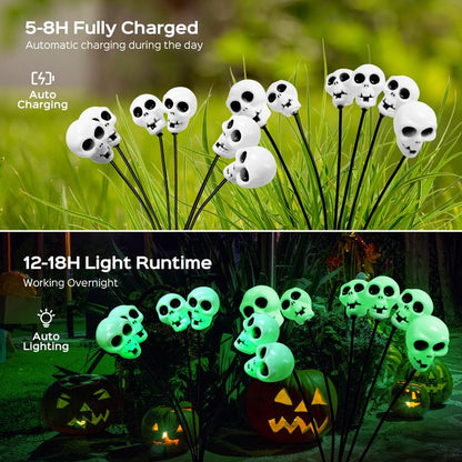 Halloween Decor 2025 Display Spooky Eyeball Solar Garden Lights, LED Firefly Pathway Stakes for Halloween Scary Outdoor Waterproof Solar Green Firefly Lights for Garden Yard Patio Pathway Lawn Halloween Party Items Decorations Ornaments Gift Fairy