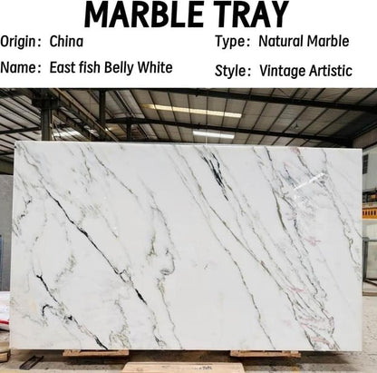 YKAJO Bohemian Drip Candle Tray Marble Tray, 12 "X6", Bathroom Countertop Organizer Rectangular Service Tray Decorated with Elegant and Natural Candles, Jewelry, Perfume