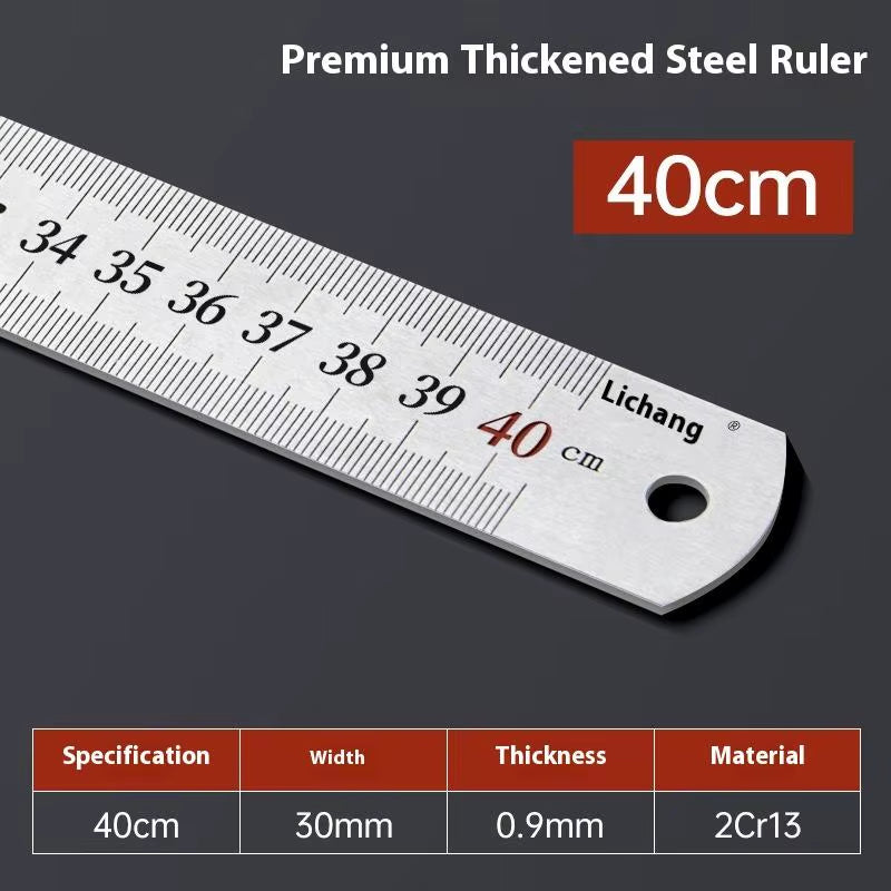 1Pcs 15/20/30/40/50/60100Cm Stainless Steel Metal Straight Ruler for Home School Precision Measuring Tool Drawing Tool Supplies
