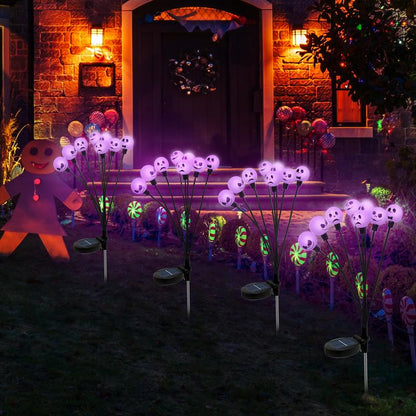 Halloween Decor 2025 Display Spooky Eyeball Solar Garden Lights, LED Firefly Pathway Stakes for Halloween Scary Outdoor Waterproof Solar Green Firefly Lights for Garden Yard Patio Pathway Lawn Halloween Party Items Decorations Ornaments Gift Fairy