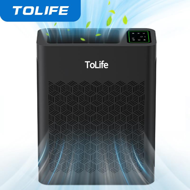Tolife NEW - TZ-K2 Air Purifier (Covers up to 1095 Sq Ft) - HEPA Filter, Removes Smoke, Pollen, Pet Dander, PM2.5 Display, Auto Mode, Timer, Ideal for Large Rooms