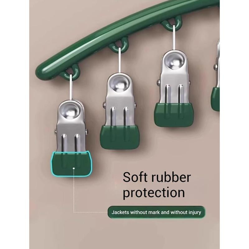 Upgrade Skirt Pants Hangers with Clips, Hangers Space Saving Closet Organizers/Rubber Coated Closet Organizers(Green)