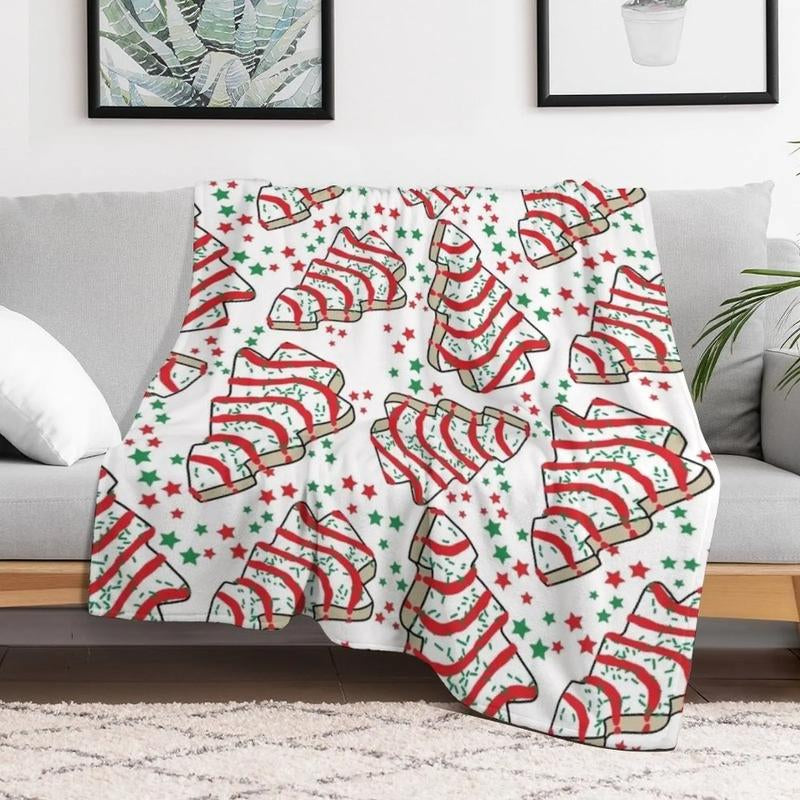 Christmas Tree Snack Cakes Throw Blanket Thins Beach Heavy to Sleep Warm Blankets