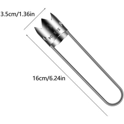 (2Pcs)Multifunctional Fruit and Vegetable Core Remover, Kitchen Small Tool Stainless Steel 304 Fruit Core Extractor, Red Bell Pepper and Pear Core Extractor, Easy to Clean and Rust Resistant