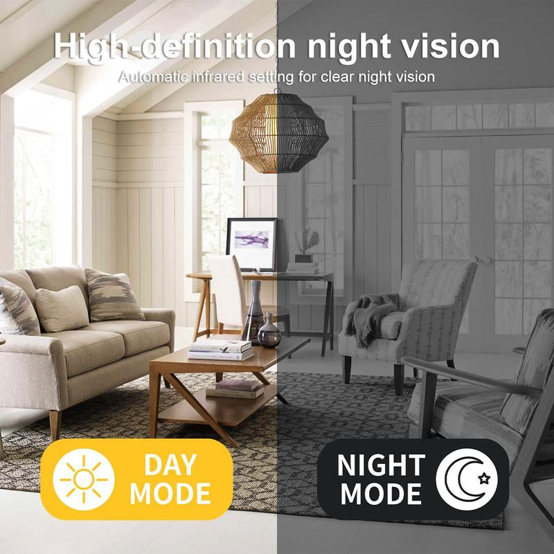 Indoor Security Camera Wireless Camera Hidden Spy Camera for Home Use, Mini Security Wireless Wifi Camera, Night Vision Nanny Cam for Baby, Pets, Compatible with Smartphone, Tablets