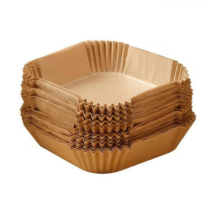 100Pcs Parchment Paper,Air Fryer Paper Liners, Air Fryer Liners Disposable for Microwave, Non-Stick Air Fryer Liner Square Free of Bleach (6.7IN)