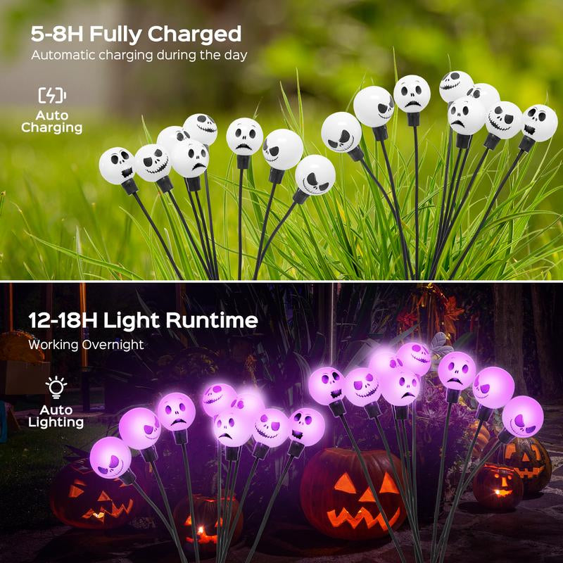 Halloween Decor 2025 Display Spooky Eyeball Solar Garden Lights, LED Firefly Pathway Stakes for Halloween Scary Outdoor Waterproof Solar Green Firefly Lights for Garden Yard Patio Pathway Lawn Halloween Party Items Decorations Ornaments Gift Fairy