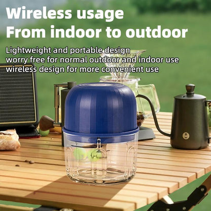 Electric Onion Chopper, 4 Sharp Blades，Portable Veggie Chopper, Garlic Grinder Masher, Blender to Vegetable, Cordless Food Processor for Ginger, Chili, Fruit, Meat, Spices, Beans, Etc