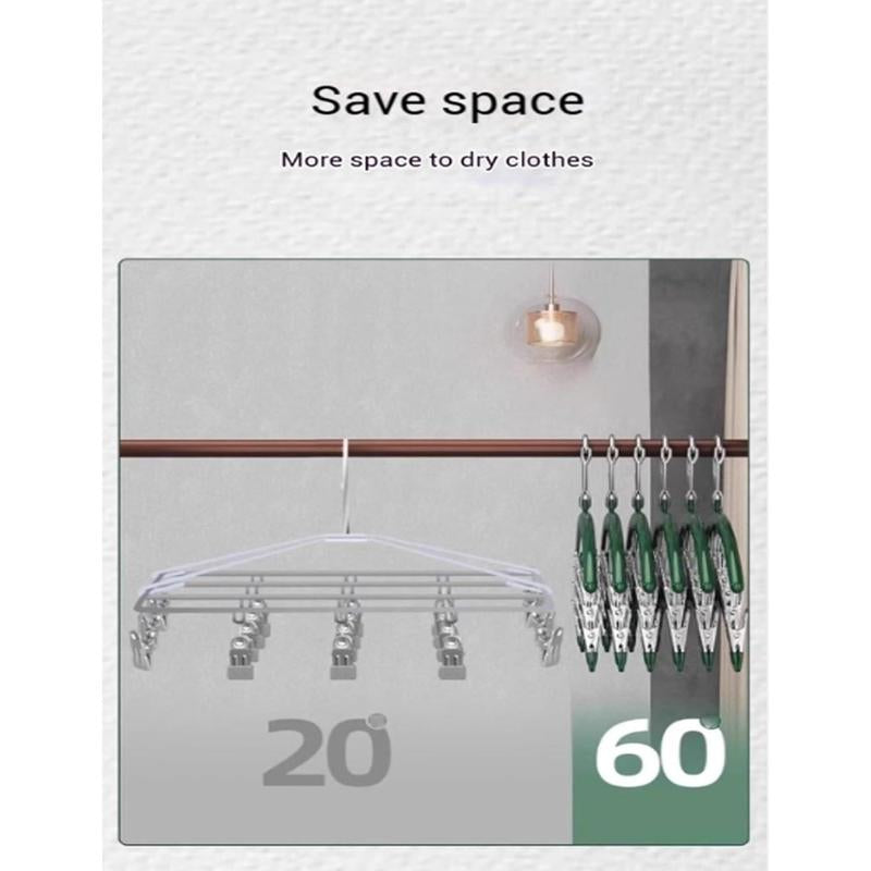 Upgrade Skirt Pants Hangers with Clips, Hangers Space Saving Closet Organizers/Rubber Coated Closet Organizers(Green)