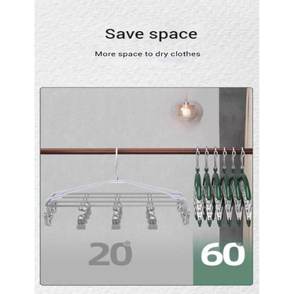 Upgrade Skirt Pants Hangers with Clips, Hangers Space Saving Closet Organizers/Rubber Coated Closet Organizers(Green)