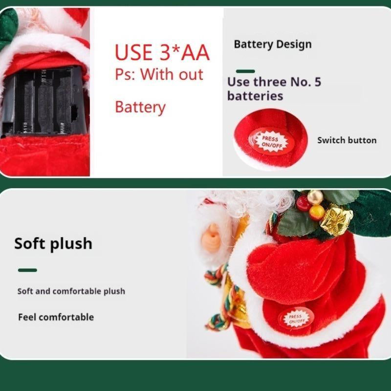 Electric Santa Claus Dwarf Design Ornament, 1 Count Christmas Themed Desktop Decoration with Music, Festive & Party Supplies for Indoor & Outdoor Decor