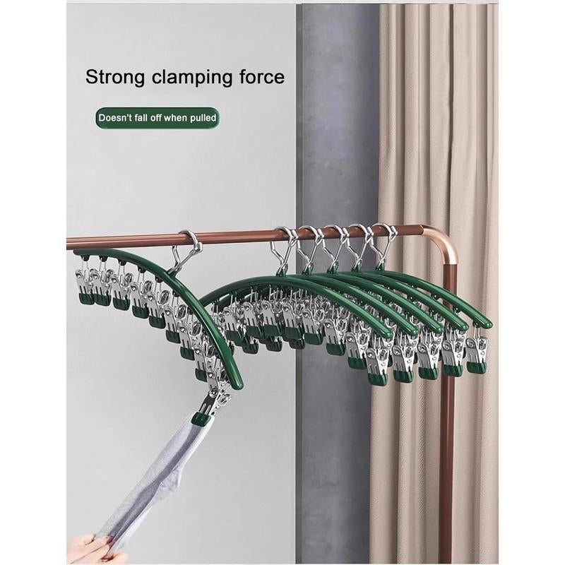 Upgrade Skirt Pants Hangers with Clips, Hangers Space Saving Closet Organizers/Rubber Coated Closet Organizers(Green)