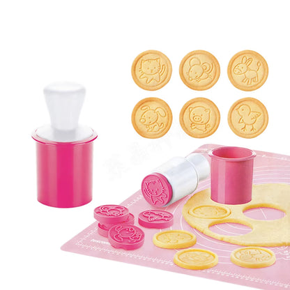 6PCS Christmas Cookie Cutter Cake Mold Snowflakes Button Biscuit Fondant DIY Stamping Mould Pastry Cakes Decor Baking Tool