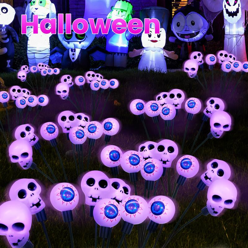 Halloween Decor 2025 Display Spooky Eyeball Solar Garden Lights, LED Firefly Pathway Stakes for Halloween Scary Outdoor Waterproof Solar Green Firefly Lights for Garden Yard Patio Pathway Lawn Halloween Party Items Decorations Ornaments Gift Fairy