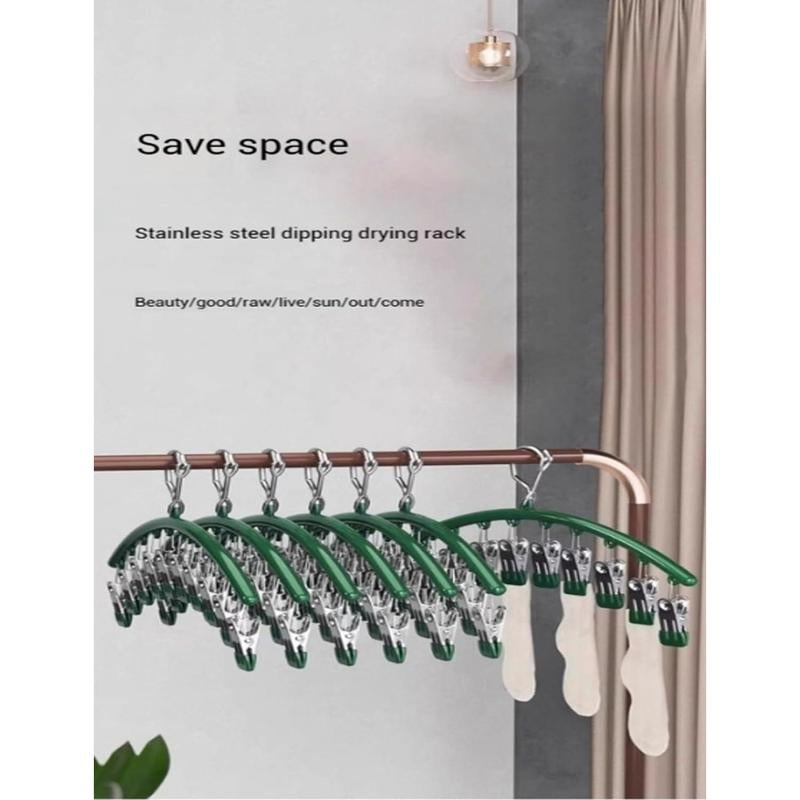 Upgrade Skirt Pants Hangers with Clips, Hangers Space Saving Closet Organizers/Rubber Coated Closet Organizers(Green)