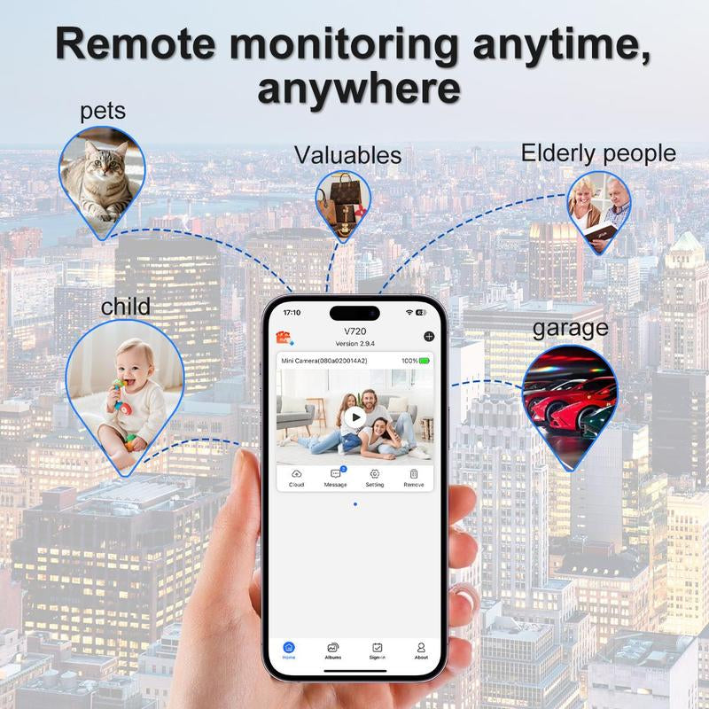 Indoor Security Camera Wireless Camera Hidden Spy Camera for Home Use, Mini Security Wireless Wifi Camera, Night Vision Nanny Cam for Baby, Pets, Compatible with Smartphone, Tablets