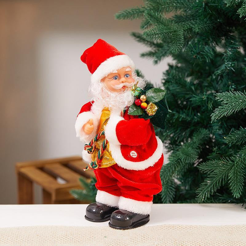 Electric Santa Claus Dwarf Design Ornament, 1 Count Christmas Themed Desktop Decoration with Music, Festive & Party Supplies for Indoor & Outdoor Decor