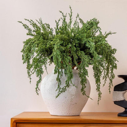 CLYCALOOR 12 Pcs 19.5 Inches Christmas Cedar Branches Artificial Faux Cedar for DIY Crafts Xmas Home Decor Waterproof Plastic Plants