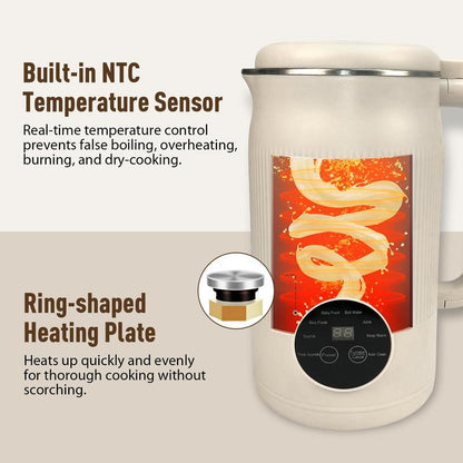 High-Speed Blender 1.5L, Quiet Multifunctional Smoothie Maker with 8 Stainless Steel Blades, Touch Screen, Auto Cleaning & 12H Timer