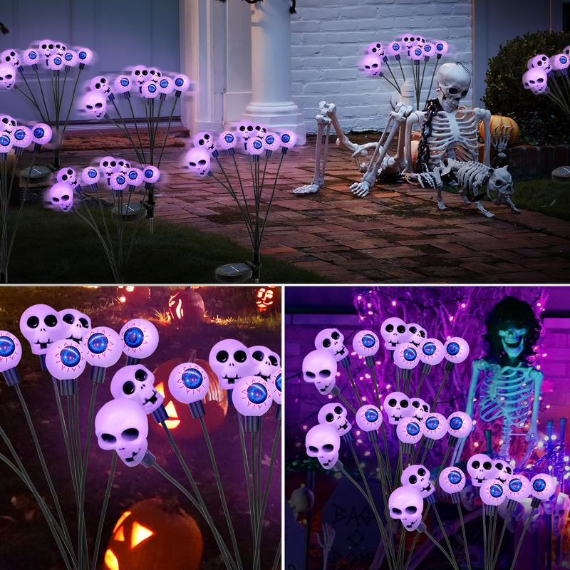 Halloween Decor 2025 Display Spooky Eyeball Solar Garden Lights, LED Firefly Pathway Stakes for Halloween Scary Outdoor Waterproof Solar Green Firefly Lights for Garden Yard Patio Pathway Lawn Halloween Party Items Decorations Ornaments Gift Fairy