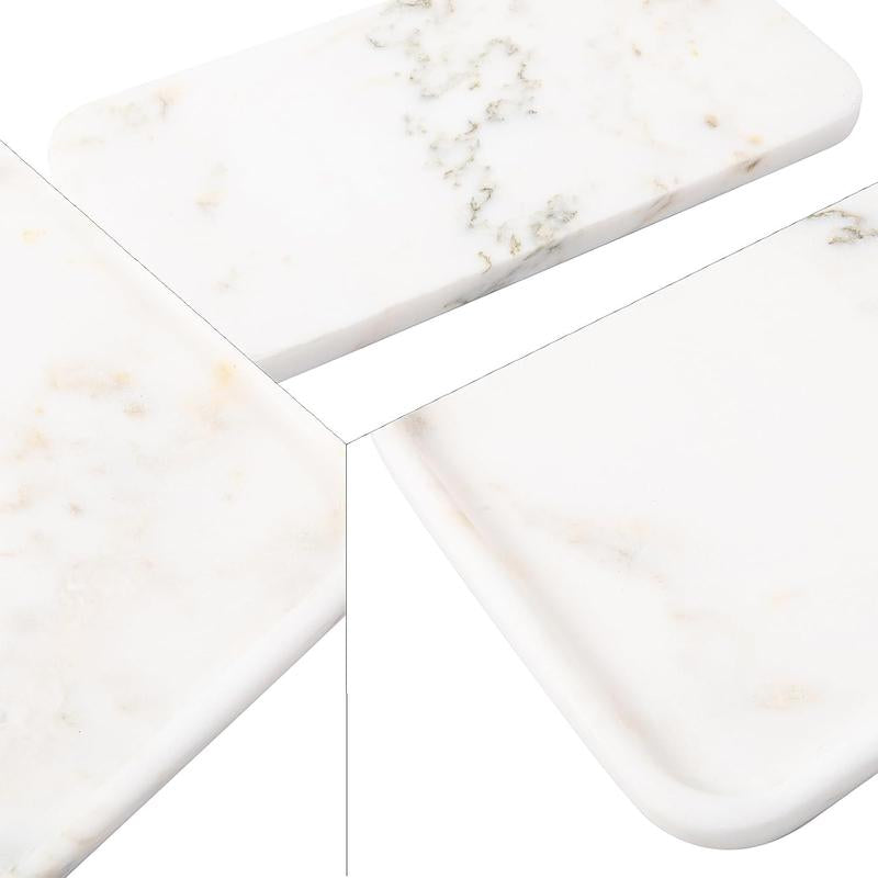 YKAJO Bohemian Drip Candle Tray Marble Tray, 12 "X6", Bathroom Countertop Organizer Rectangular Service Tray Decorated with Elegant and Natural Candles, Jewelry, Perfume