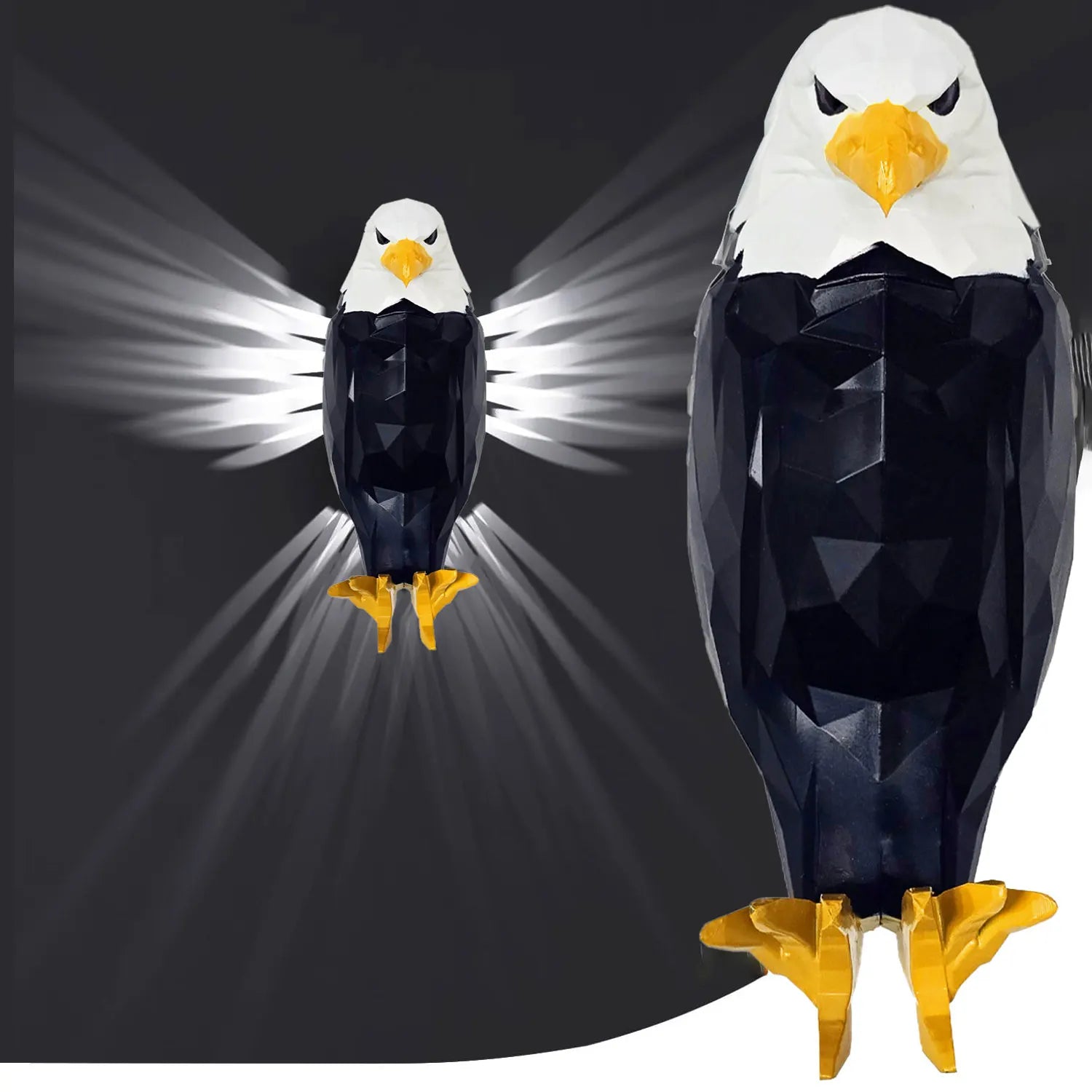 Bald Eagle Wall Light, Wall Mounted Eagle Lamp for Bedroom, Living Room, Hallway, Battery Operated Eagle Light