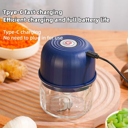 Electric Onion Chopper, 4 Sharp Blades，Portable Veggie Chopper, Garlic Grinder Masher, Blender to Vegetable, Cordless Food Processor for Ginger, Chili, Fruit, Meat, Spices, Beans, Etc