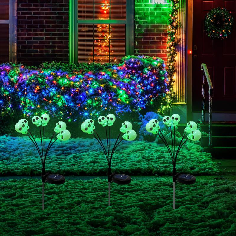 Halloween Decor 2025 Display Spooky Eyeball Solar Garden Lights, LED Firefly Pathway Stakes for Halloween Scary Outdoor Waterproof Solar Green Firefly Lights for Garden Yard Patio Pathway Lawn Halloween Party Items Decorations Ornaments Gift Fairy