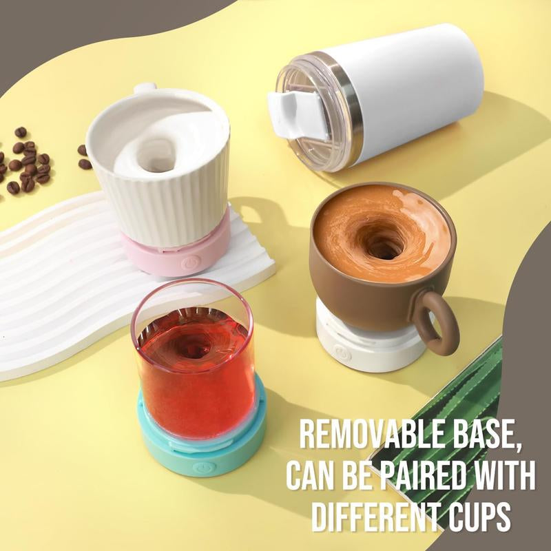 Self Stirring Coffee Mug in Stainless Steel 400ML - Perfect for Blending Coffee, Milk, Cocoa and Other Drinks Home Portable Cup Drinkware Tumbler Washable Silicone Reusable