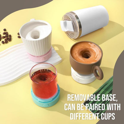 Self Stirring Coffee Mug in Stainless Steel 400ML - Perfect for Blending Coffee, Milk, Cocoa and Other Drinks Home Portable Cup Drinkware Tumbler Washable Silicone Reusable