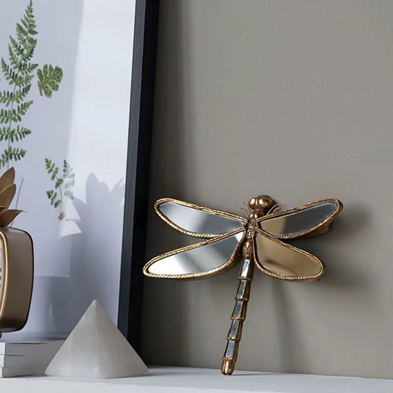 1PC Retro Resin Insect Wing Butterfly Dragonfly Pendant Living Room TV Background Mirror Wall Hanging Ornaments