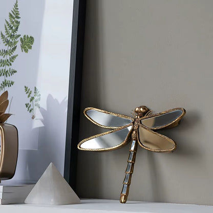 1PC Retro Resin Insect Wing Butterfly Dragonfly Pendant Living Room TV Background Mirror Wall Hanging Ornaments