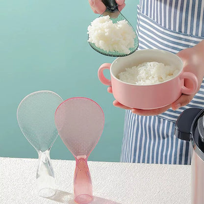 Household Non-Stick Rice Spoon Standable Little Rice Spoon Cute Transparent Porridge Shovel Paddle Safe Cooking Scoop