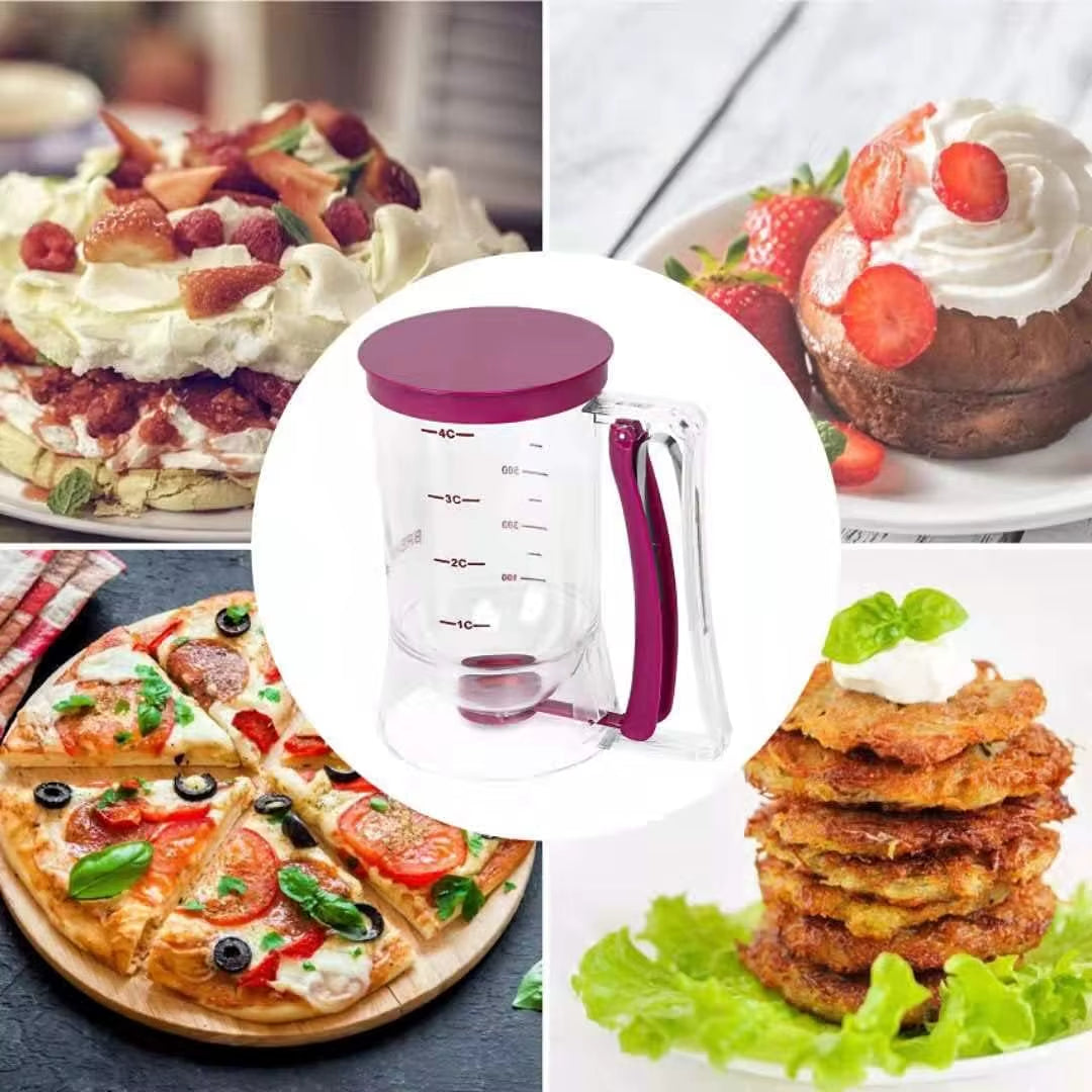 Batter Separator Cupcakes Pancakes Cookie Cake Waffles Batter Flour Paste Dispenser Cream Measuring Cup Kitchen Baking Tools