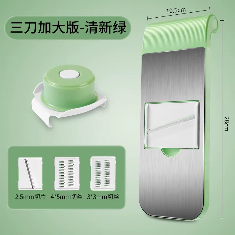 Multifunctional Kitchen Vegetable Cutter Dicing Shredding Artifact Household Hand Guard Stainless Steel Potato Slicer Grater