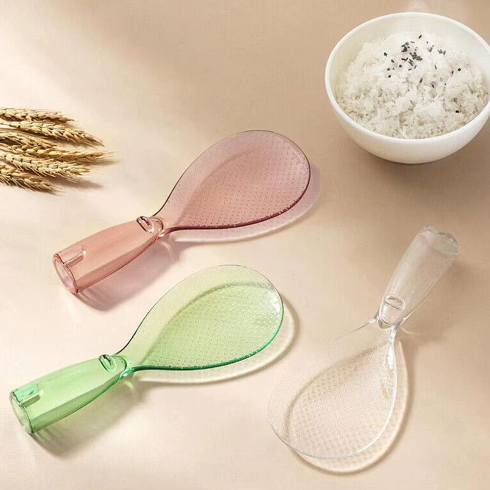 Household Non-Stick Rice Spoon Standable Little Rice Spoon Cute Transparent Porridge Shovel Paddle Safe Cooking Scoop