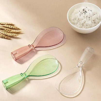 Household Non-Stick Rice Spoon Standable Little Rice Spoon Cute Transparent Porridge Shovel Paddle Safe Cooking Scoop