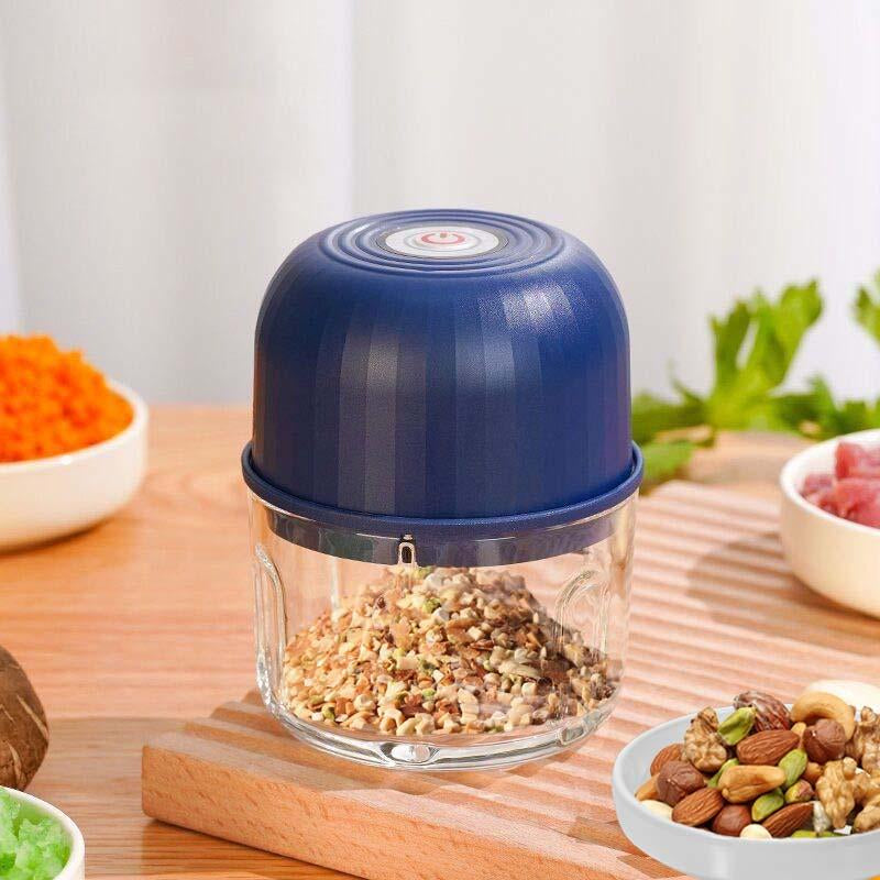 Electric Onion Chopper, 4 Sharp Blades，Portable Veggie Chopper, Garlic Grinder Masher, Blender to Vegetable, Cordless Food Processor for Ginger, Chili, Fruit, Meat, Spices, Beans, Etc