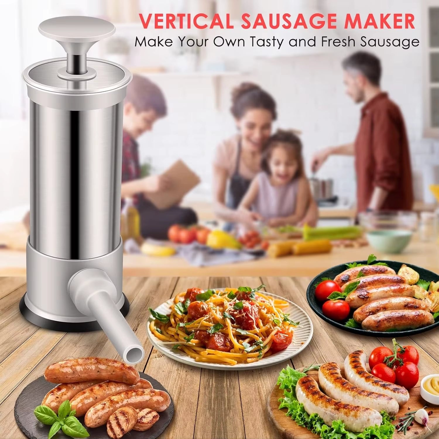 Sausage Stuffer with 4 Different Sizes Stuffing Tubes Sausage Stufferquick Sausage Stufferfillersyringesmall Sausage Tools