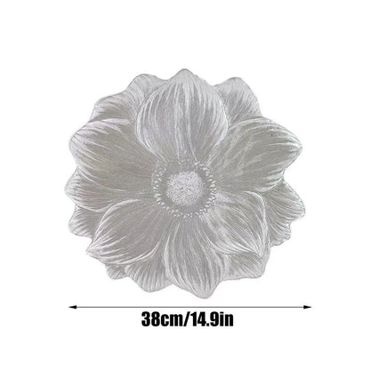 Lotus Shape Heat Resistant Washable Placemat Waterproof Oil-Proof Tableware Place Mat Kitchen Dinning Table Decorative Placemats