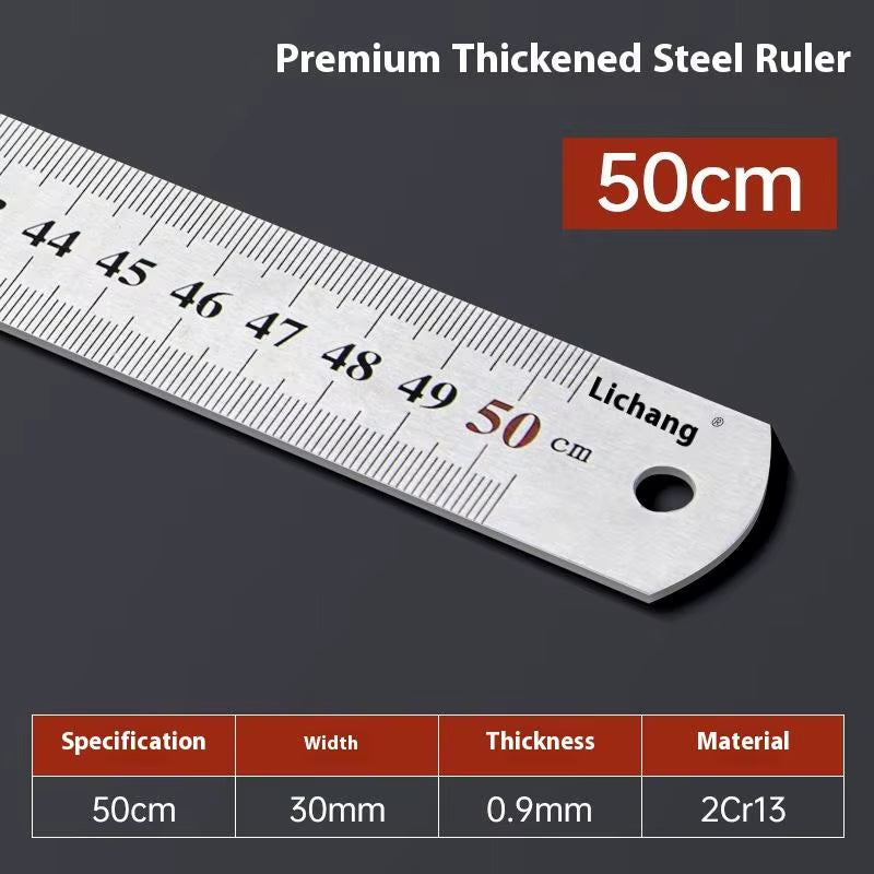 1Pcs 15/20/30/40/50/60100Cm Stainless Steel Metal Straight Ruler for Home School Precision Measuring Tool Drawing Tool Supplies
