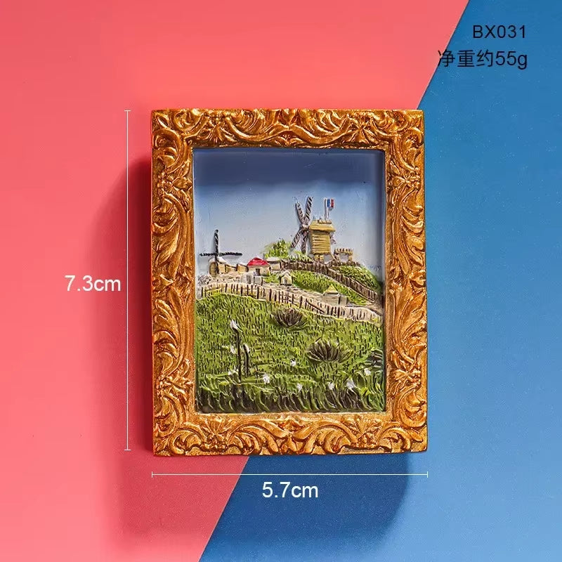 2024 New 3D Van Gogh Series Oil Painted Fridge Magnets Creative Resin Magnets for the Refrigerator Starry Sky Sunflower Gifts