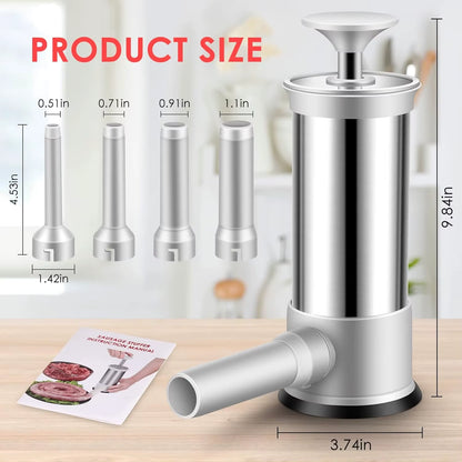 Sausage Stuffer with 4 Different Sizes Stuffing Tubes Sausage Stufferquick Sausage Stufferfillersyringesmall Sausage Tools