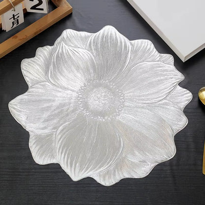Lotus Shape Heat Resistant Washable Placemat Waterproof Oil-Proof Tableware Place Mat Kitchen Dinning Table Decorative Placemats