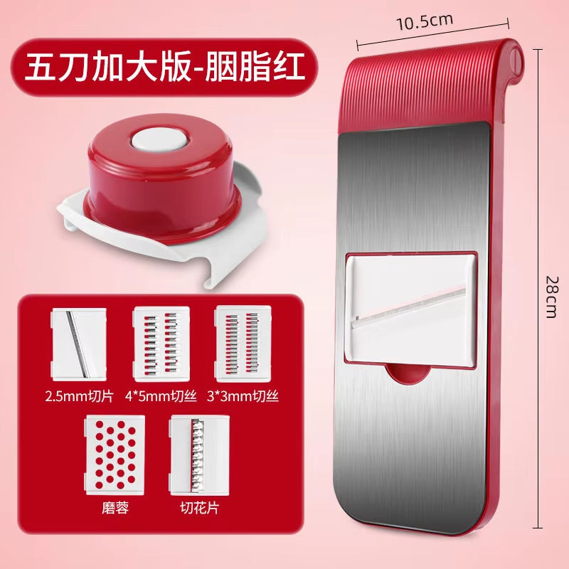 Multifunctional Kitchen Vegetable Cutter Dicing Shredding Artifact Household Hand Guard Stainless Steel Potato Slicer Grater