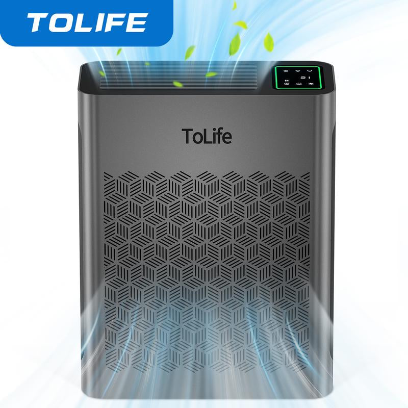 Tolife NEW - TZ-K2 Air Purifier (Covers up to 1095 Sq Ft) - HEPA Filter, Removes Smoke, Pollen, Pet Dander, PM2.5 Display, Auto Mode, Timer, Ideal for Large Rooms